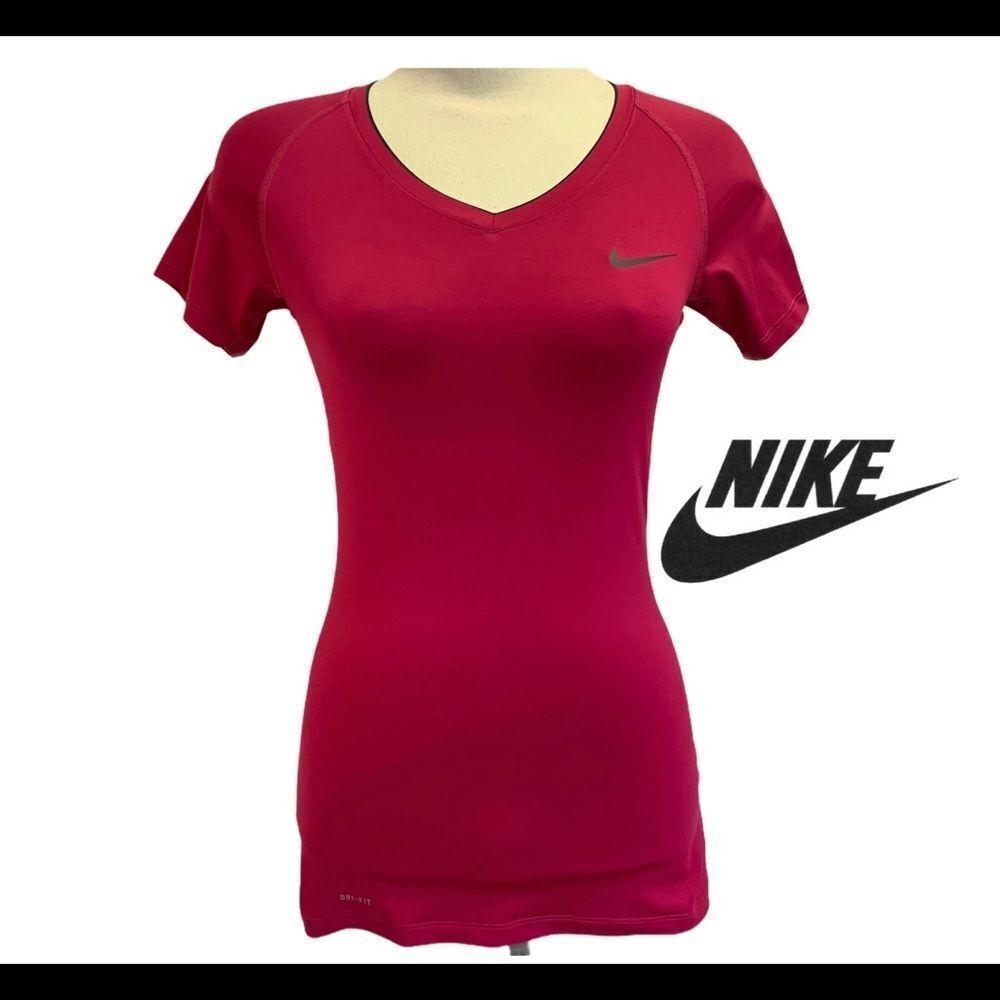 NIKE raspberry pink short sleeve running top Sz S